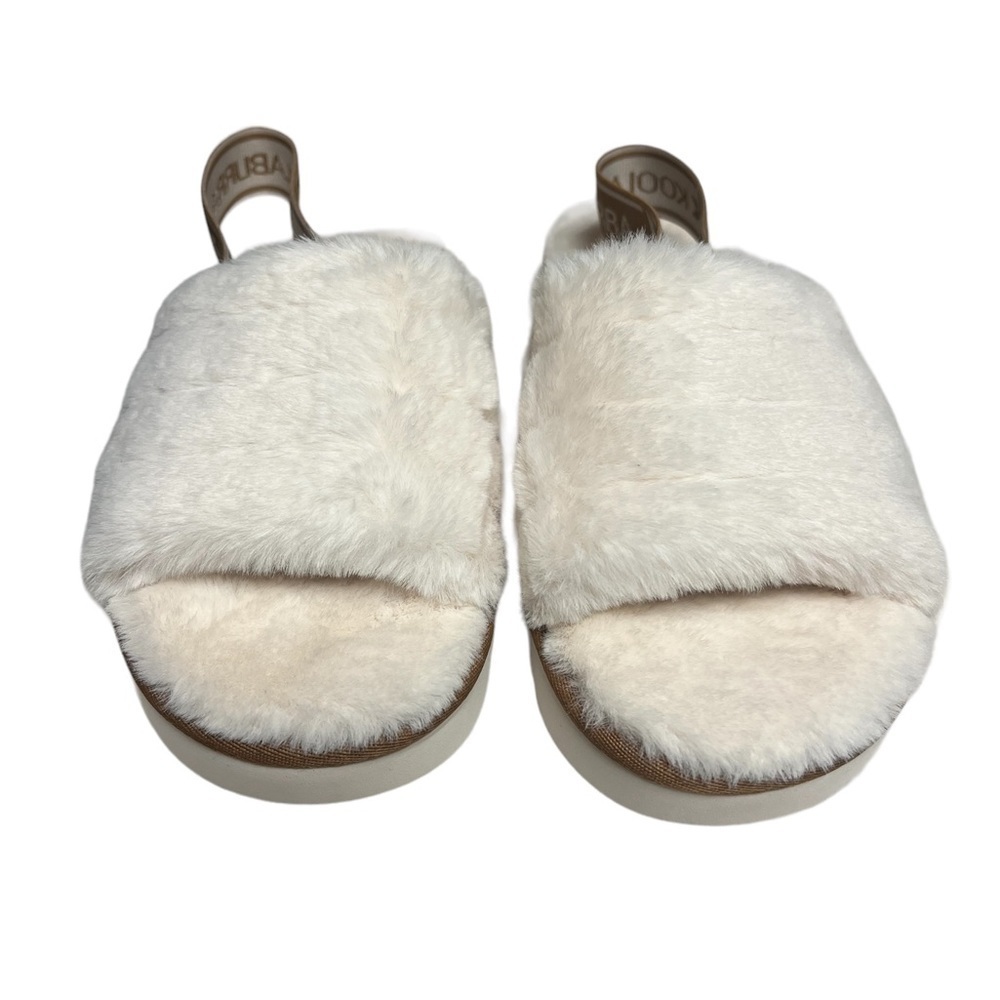 NWOT Koolaburra by Ugg Cream Fuzz II Slip on Sandals 10